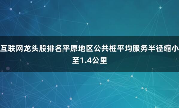 互联网龙头股排名平原地区公共桩平均服务半径缩小至1.4公里
