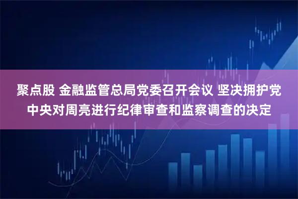 聚点股 金融监管总局党委召开会议 坚决拥护党中央对周亮进行纪律审查和监察调查的决定